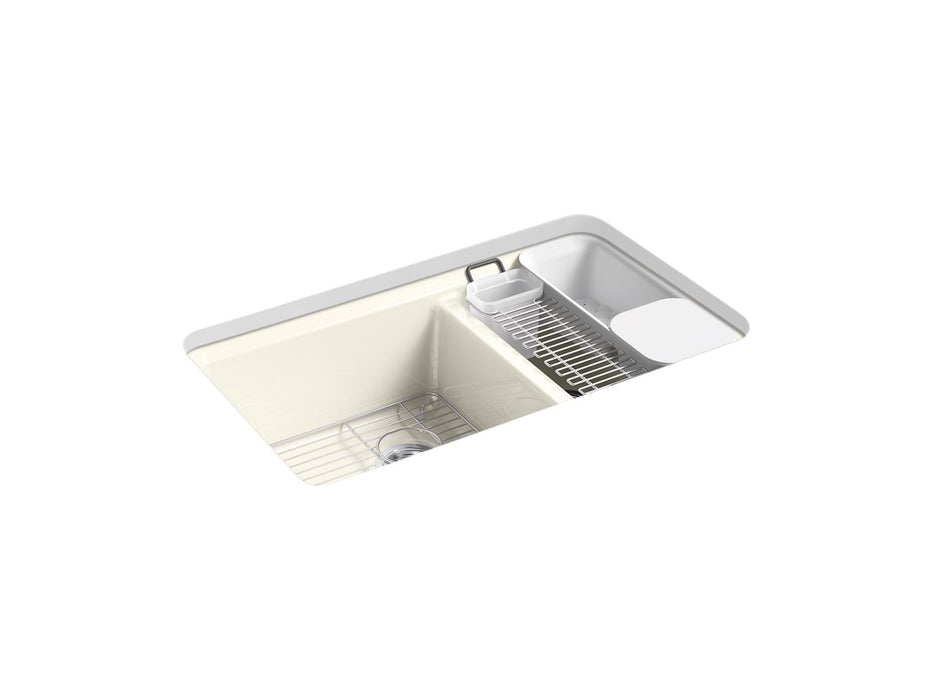 KOHLER Riverby 33" undermount double-bowl workstation kitchen sink