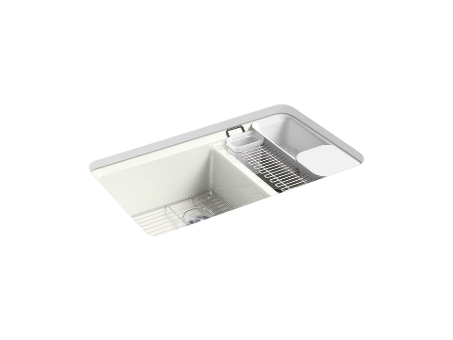 KOHLER Riverby 33" undermount double-bowl workstation kitchen sink