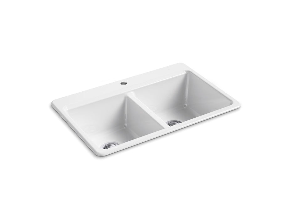 KOHLER Riverby 33" top-mount double-bowl workstation kitchen sink