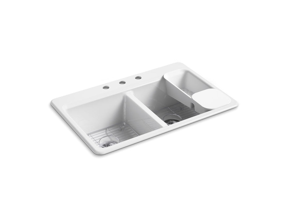KOHLER Riverby 33" top-mount double-bowl workstation kitchen sink