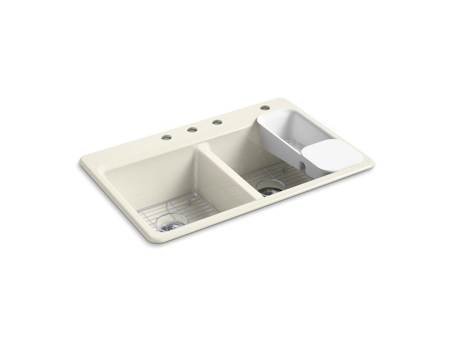 KOHLER Riverby 33" top-mount double-bowl workstation kitchen sink