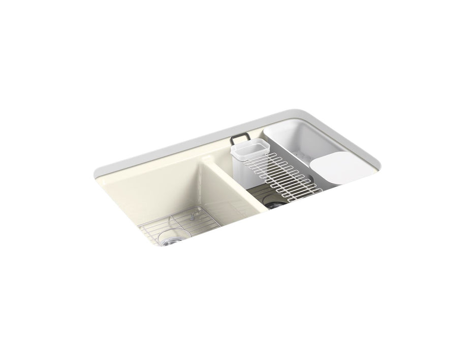 KOHLER K-8679-5UA3 Riverby 33" undermount double-bowl workstation kitchen sink