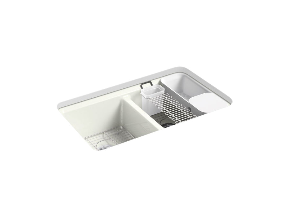 KOHLER K-8679-5UA3 Riverby 33" undermount double-bowl workstation kitchen sink
