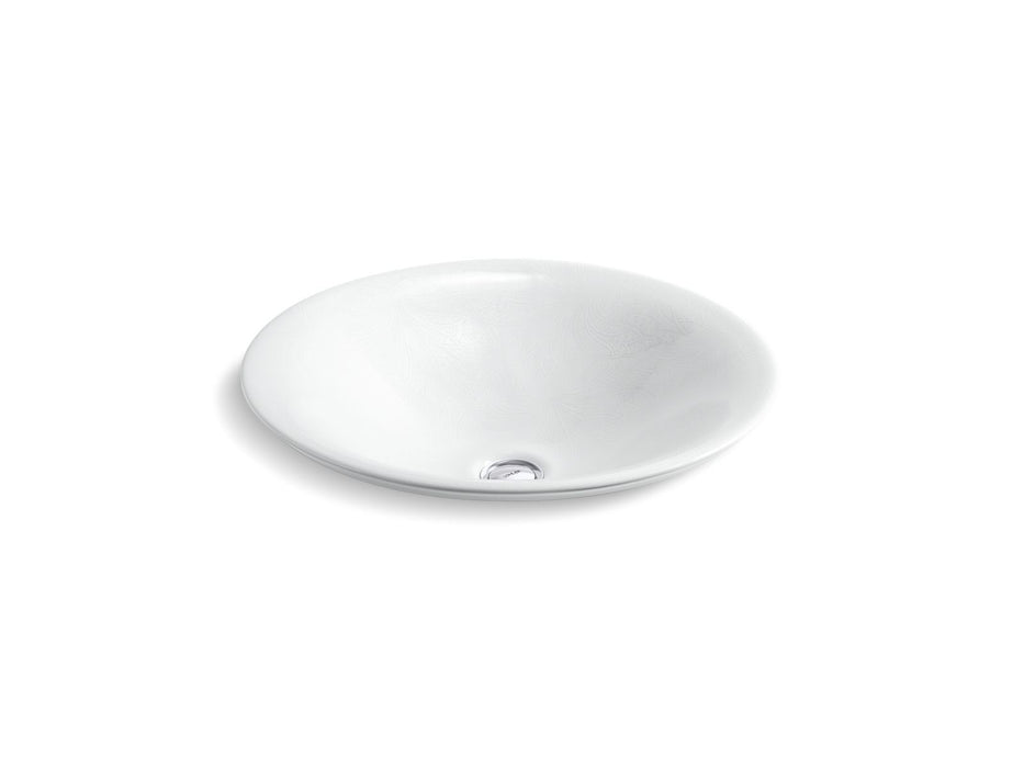 KOHLER K-75748-FP1 Sartorial Paisley Carillon 17-1/2" round drop-in bathroom sink, no overflow