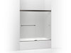 KOHLER K-707001-D3 Revel Sliding bath door, 55-1/2" H x 56-5/8 - 59-5/8" W, with 5/16" thick Frosted glass