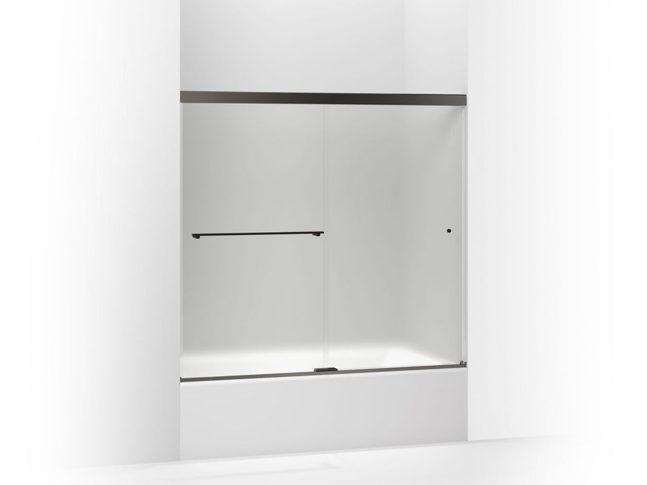 KOHLER Revel Sliding bath door, 55-1/2" H x 56-5/8 - 59-5/8" W, with 1/4" thick Frosted glass