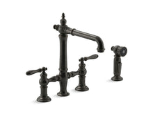 Load image into Gallery viewer, KOHLER K-76519-4 Artifacts Two-hole bridge kitchen sink faucet with side sprayer
