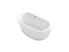 KOHLER Sunstruck 65-1/2" x 35-1/2" oval freestanding bath with Bask heated surface and fluted shroud
