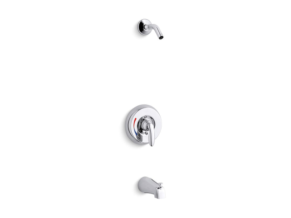 KOHLER K-PLS15601-X4 Coralais Bath and shower valve trim with lever handle, red/blue indexing and NPT spout, less showerhead, project pack