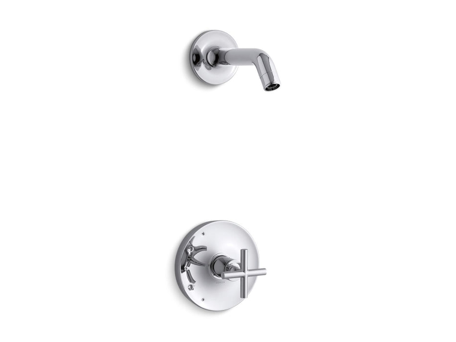 KOHLER Purist Rite-Temp shower trim kit with cross handle, without showerhead