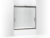 KOHLER K-706000-D3 Levity Sliding bath door, 62" H x 56-5/8 - 59-5/8" W, with 1/4" thick Frosted glass