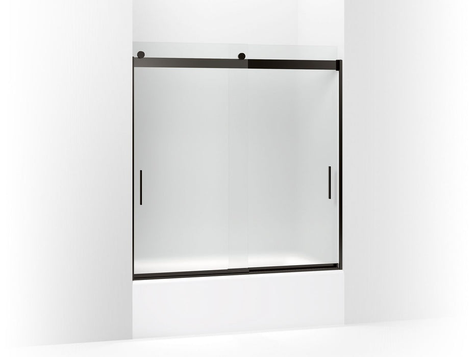 KOHLER K-706000-D3 Levity Sliding bath door, 62" H x 56-5/8 - 59-5/8" W, with 1/4" thick Frosted glass