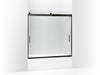 KOHLER K-706002-D3 Levity Sliding bath door, 59-3/4" H x 56-5/8 - 59-5/8" W, with 1/4" thick Frosted glass