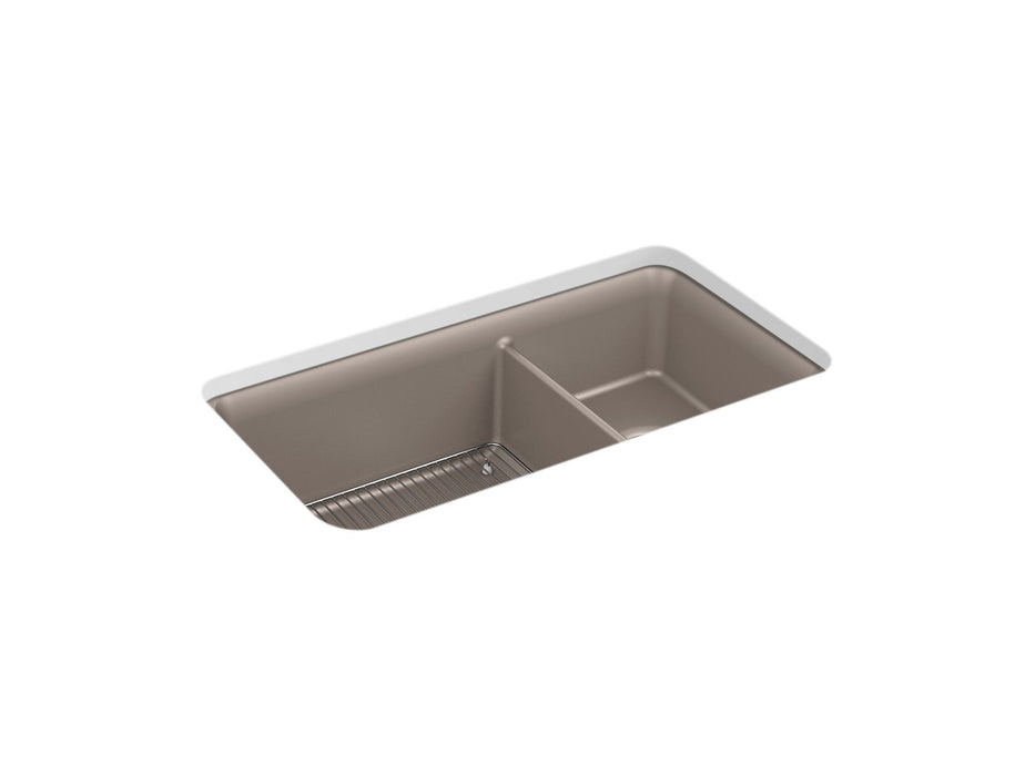 KOHLER Cairn 33-1/2" undermount double-bowl kitchen sink