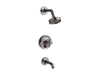 KOHLER Purist Rite-Temp bath and shower trim kit with push-button diverter and cross handle, 2.5 gpm