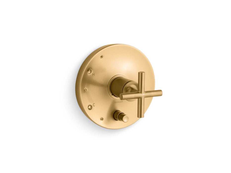 KOHLER Purist Rite-Temp valve trim with push-button diverter and cross handle