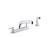 KOHLER K-810T21-4AFA Triton Bowe 1.8 gpm kitchen sink faucet with 8-3/16" swing spout, matching finish sidespray, aerated flow and lever handles