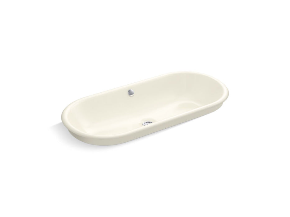 KOHLER K-20213-B Iron Plains 33" oval drop-in/undermount/vessel bathroom sink with Biscuit painted underside