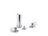 KOHLER K-77983-4 Components Widespread bidet faucet with Lever handles