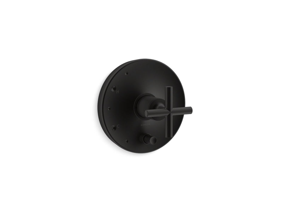KOHLER Purist Rite-Temp valve trim with push-button diverter and cross handle