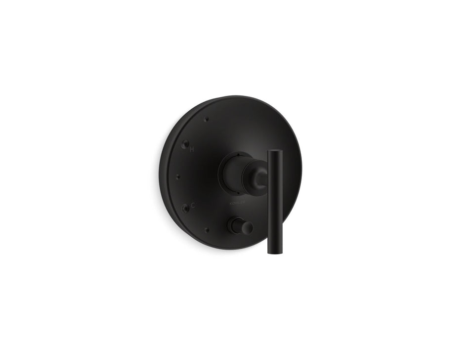 KOHLER Purist Rite-Temp valve trim with push-button diverter and lever handle