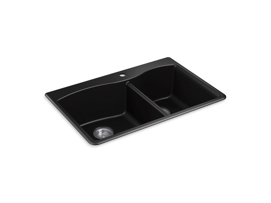 KOHLER K-28002-1 Kennon 33" top-/undermount double-bowl kitchen sink