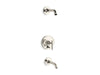 KOHLER Purist Rite-Temp bath and shower trim kit with push-button diverter and lever handle, without showerhead