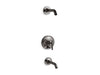 KOHLER Purist Rite-Temp bath and shower trim kit with push-button diverter and lever handle, without showerhead