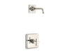 KOHLER K-TLS13134-3A Pinstripe Pure Rite-Temp shower trim kit with cross handle, without showerhead
