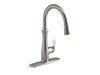 KOHLER K-29108 Bellera Touchless pull-down kitchen sink faucet with three-function sprayhead