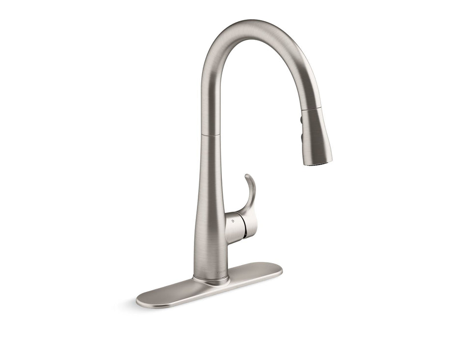 KOHLER K-22036 Simplice Touchless pull-down kitchen sink faucet with three-function sprayhead