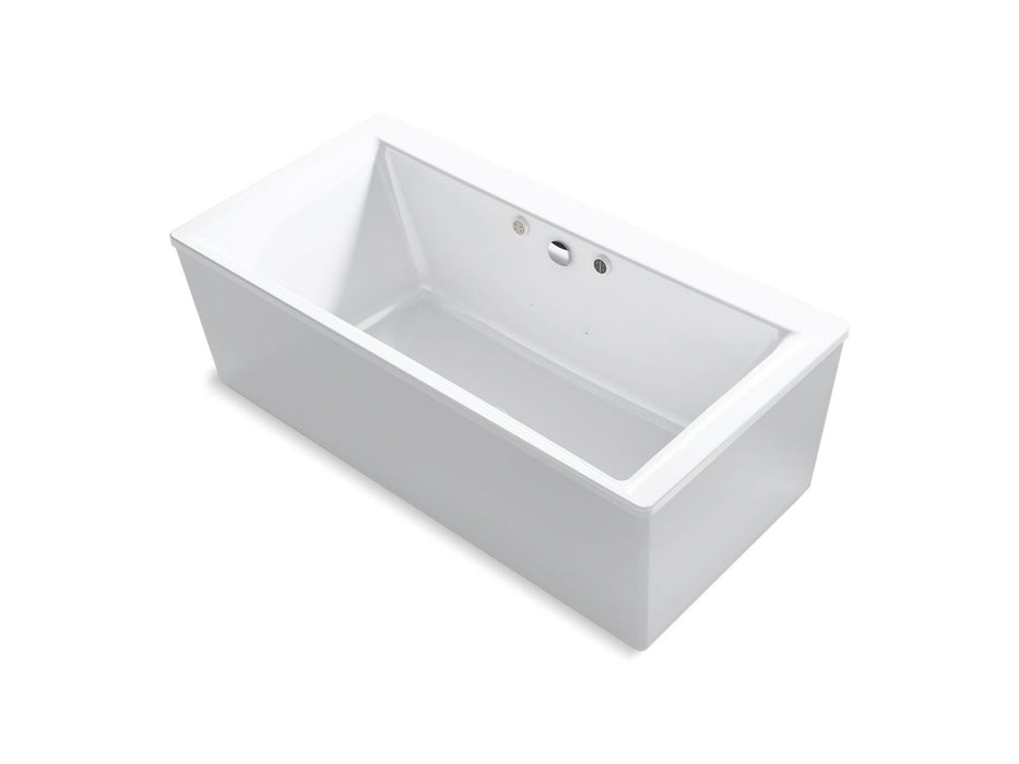 KOHLER K-1958-GHW Stargaze 72" x 36-1/4" freestanding Heated BubbleMassage air bath with Bask heated surface and straight shroud