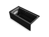 KOHLER Archer 66" x 32" alcove Heated BubbleMassage air bath and whirlpool, right drain