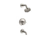 KOHLER Purist Rite-Temp bath and shower trim kit with push-button diverter and cross handle, 1.75 gpm