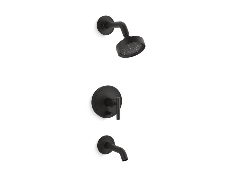KOHLER Purist Rite-Temp bath and shower trim kit with push-button diverter and lever handle, 1.75 gpm