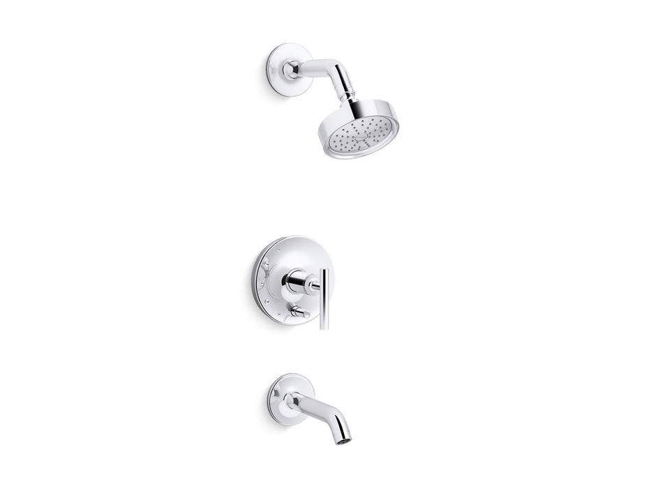 KOHLER Purist Rite-Temp bath and shower trim kit with push-button diverter and lever handle, 1.75 gpm
