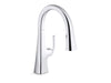 KOHLER K-22063 Graze Pull-down kitchen sink faucet with three-function sprayhead