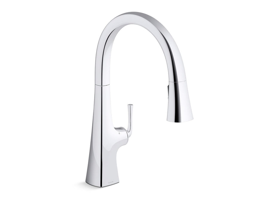 KOHLER K-22068 Graze Touchless pull-down kitchen sink faucet with three-function sprayhead