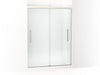 KOHLER Pleat Frameless sliding shower door, 79-1/16" H x 54-5/8 - 59-5/8" W, with 5/16" thick Frosted glass