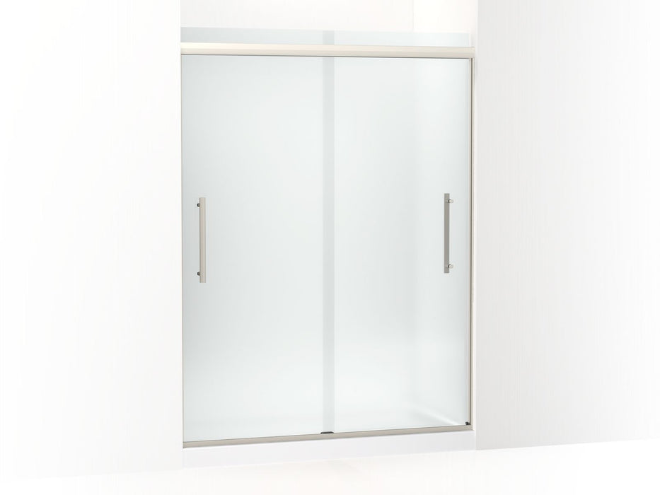 KOHLER Pleat Frameless sliding shower door, 79-1/16" H x 54-5/8 - 59-5/8" W, with 5/16" thick Frosted glass
