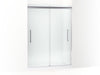 KOHLER Pleat Frameless sliding shower door, 79-1/16" H x 54-5/8 - 59-5/8" W, with 5/16" thick Frosted glass