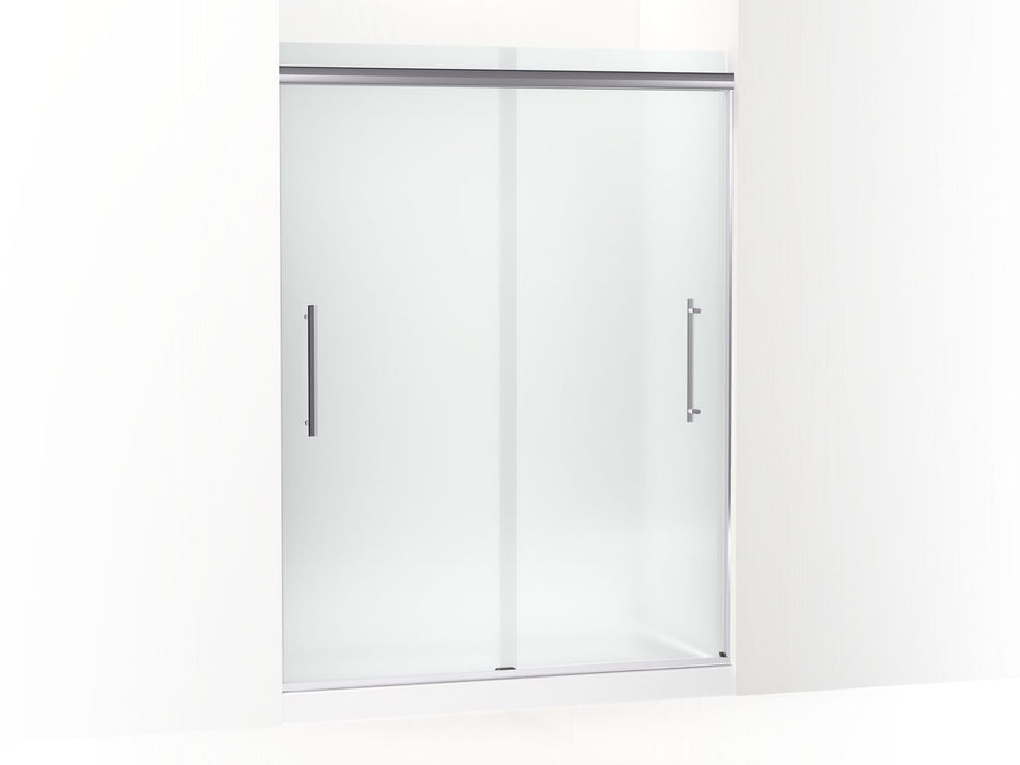 KOHLER Pleat Frameless sliding shower door, 79-1/16" H x 54-5/8 - 59-5/8" W, with 5/16" thick Frosted glass