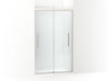 KOHLER Pleat Frameless sliding shower door, 79-1/16" H x 44-5/8 - 47-5/8" W, with 5/16" thick Frosted glass