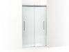 KOHLER Pleat Frameless sliding shower door, 79-1/16" H x 44-5/8 - 47-5/8" W, with 5/16" thick Frosted glass