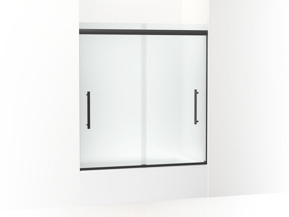 KOHLER Pleat Frameless sliding bath door, 63-9/16" H x 54-5/8 - 59-5/8" W, with 5/16" thick Frosted glass