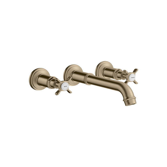 AXOR Montreux Wall-Mounted Widespread Faucet Trim with Cross Handles, 1.2 GPM