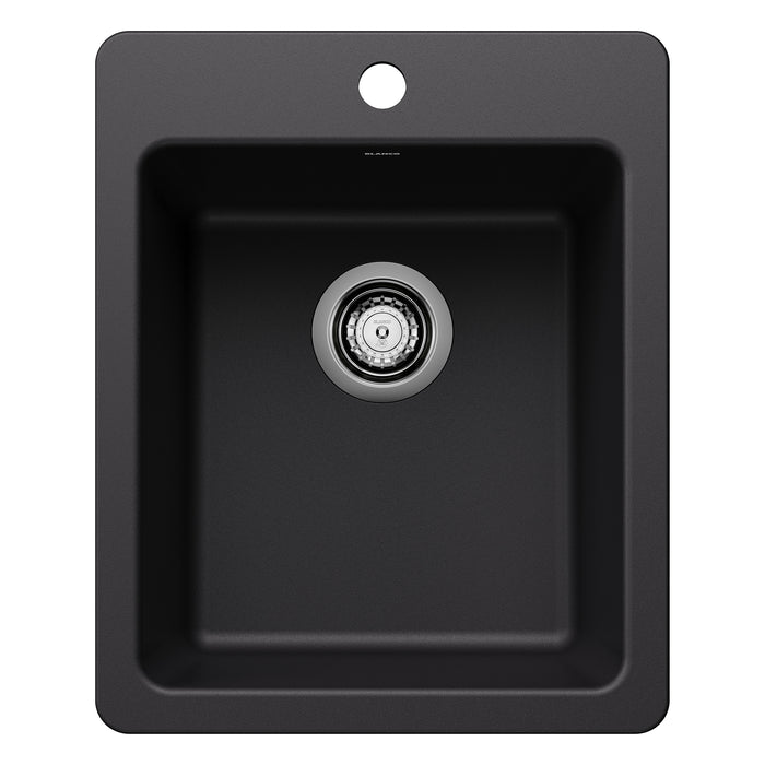 BLANCO Liven SILGRANIT 17" Dual Mount Bar Sink - Coal Black