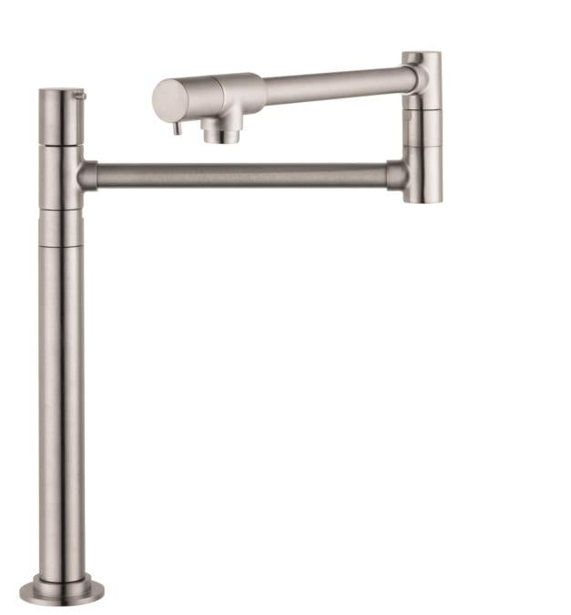 Hansgrohe Talis S Pot Filler Faucet Deck Mounted with Metal Lever Handles in Steel Optic