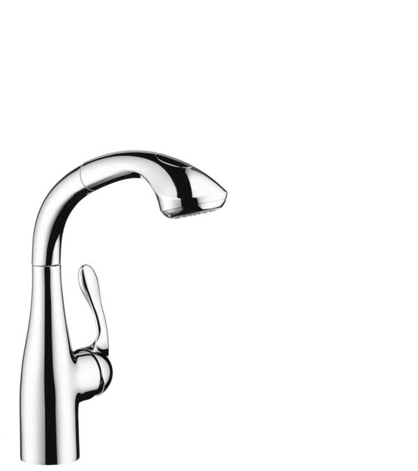 Hansgrohe Allegro E Pull-Out Prep Faucet with Magnetic Docking & Toggle Spray Diverter in Chrome