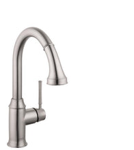 Load image into Gallery viewer, Hansgrohe 04215800 Talis C High-Arc Pull-Down Kitchen Faucet with Magnetic Docking Spray Head and Locking Diverter in Steel Optic

